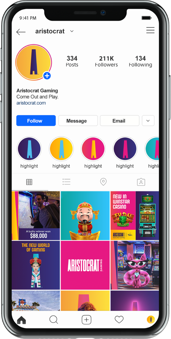 Aristocrat Gaming Instagram Profile